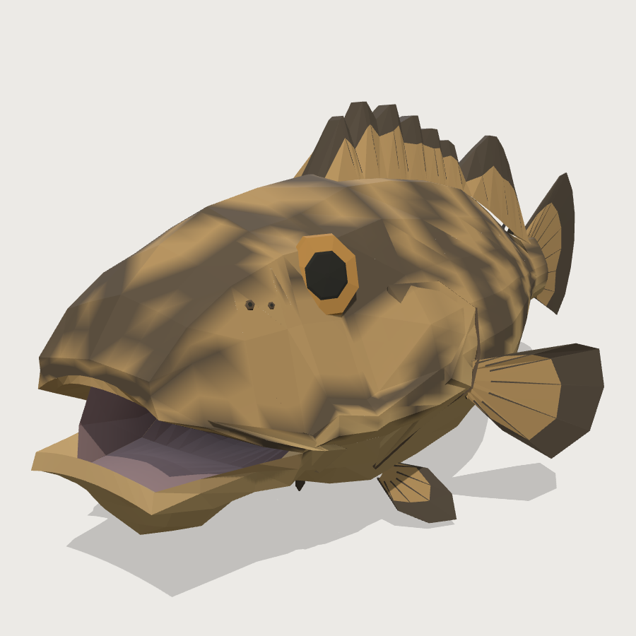 Grouper low-poly 3D model