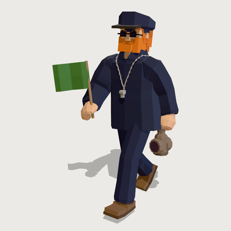 Guard low-poly 3D model