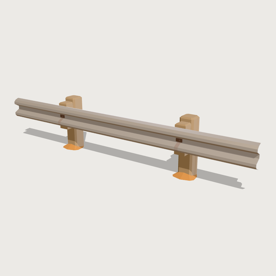 Guard Rail Run low-poly 3D model