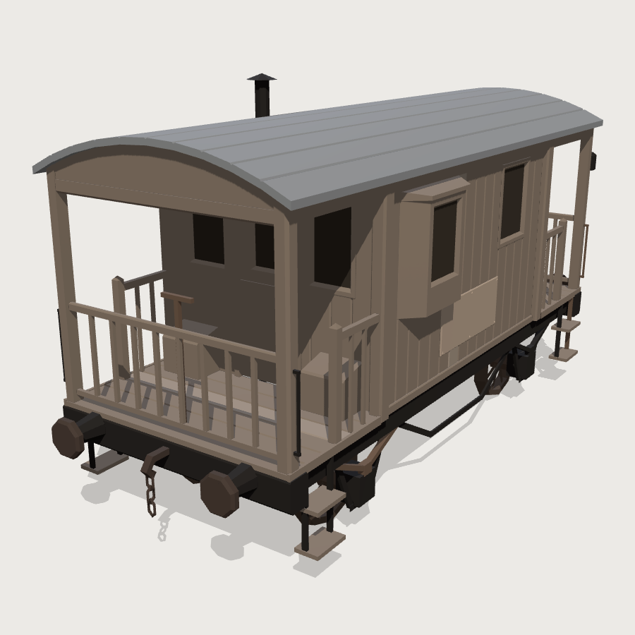 Guard's Van low-poly 3D model
