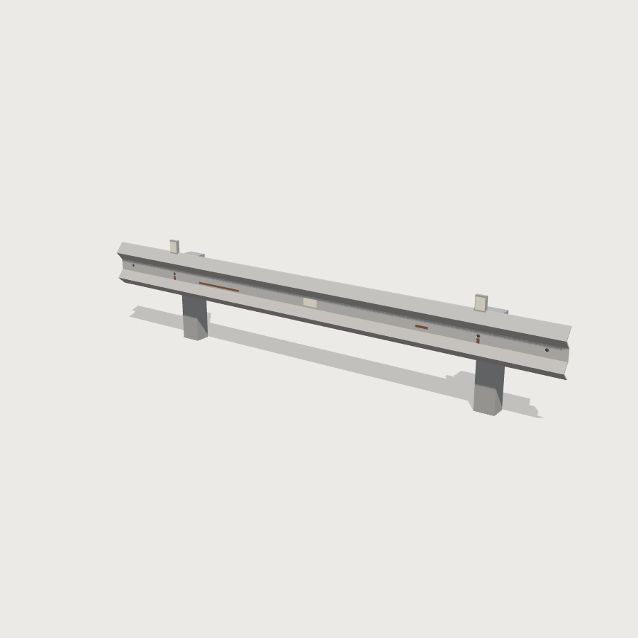 Guardrail low-poly 3D model