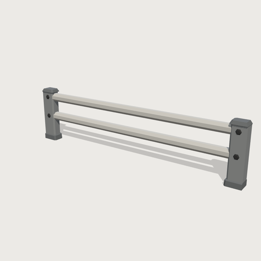 Guardrail Section low-poly 3D model