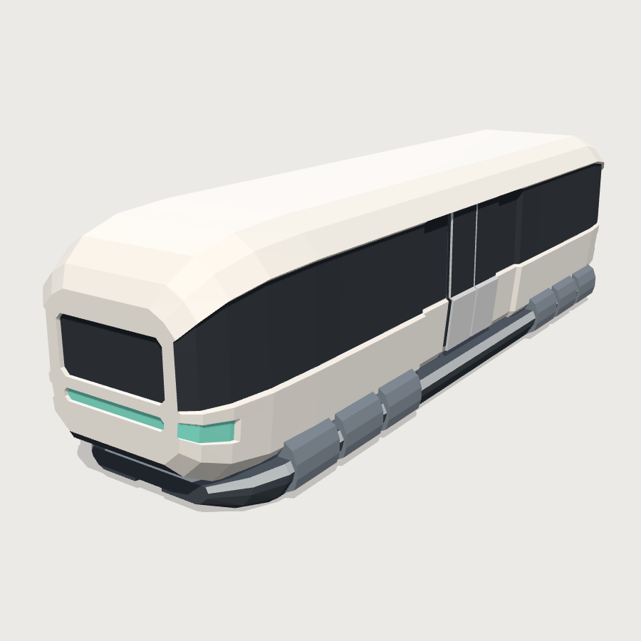 Guideway Rail Shuttle low-poly 3D model