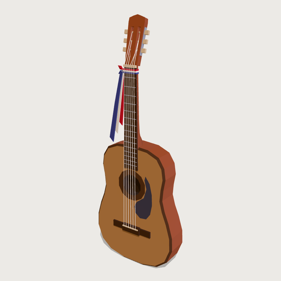 Guitar low-poly 3D model