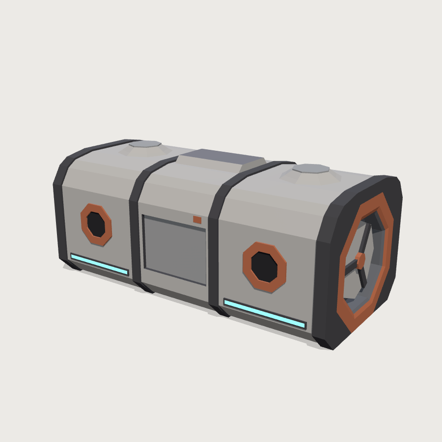 Habitat Module low-poly 3D model