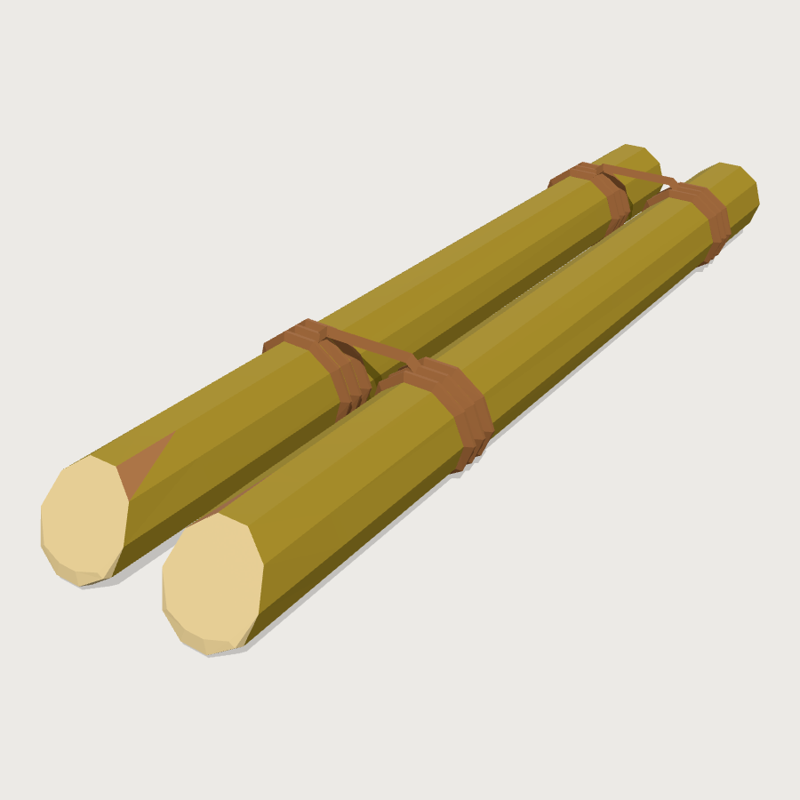 Haka Pei Banana-Trunk Sled low-poly 3D model