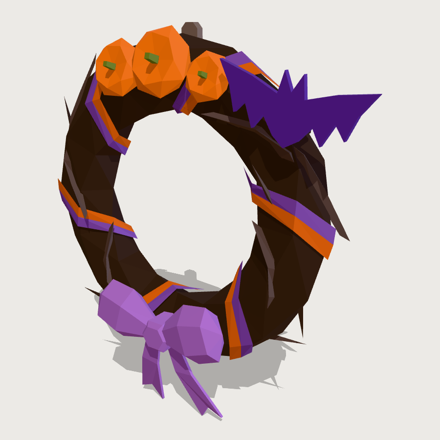 Halloween Door Wreath low-poly 3D model