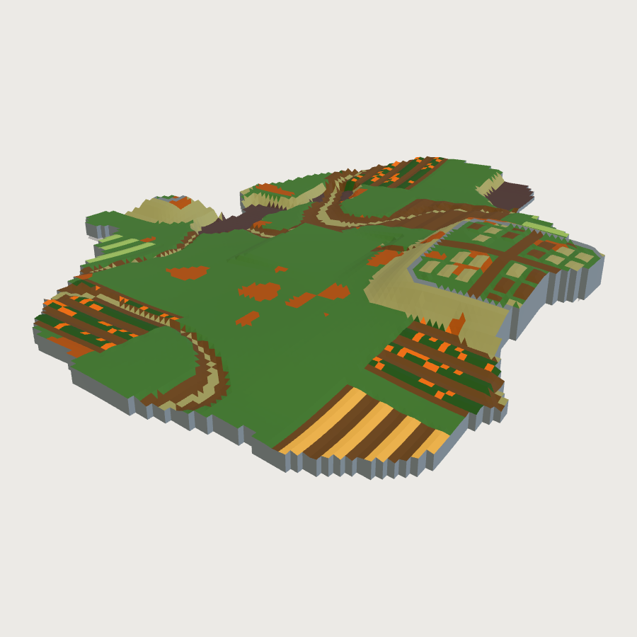 Halloween Night Terrain low-poly 3D model