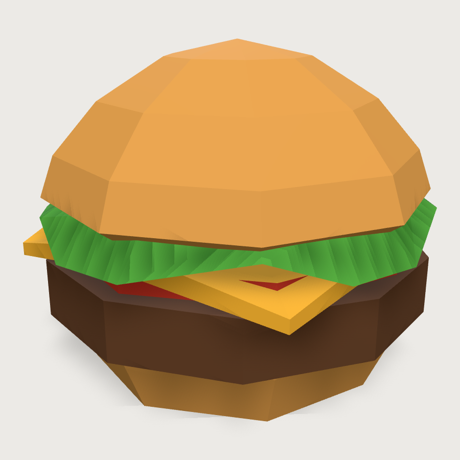 Hamburger low-poly 3D model