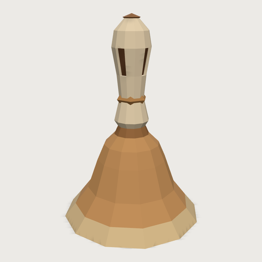Hand Bell low-poly 3D model