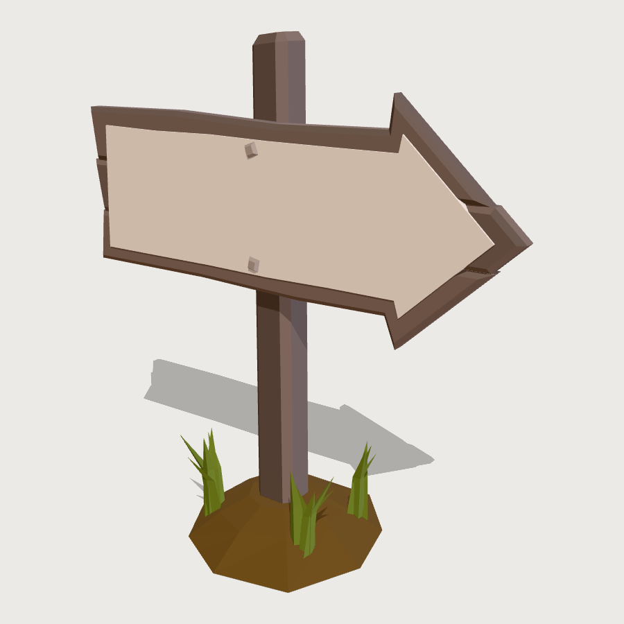 Hand-Painted Arrow Sign low-poly 3D model