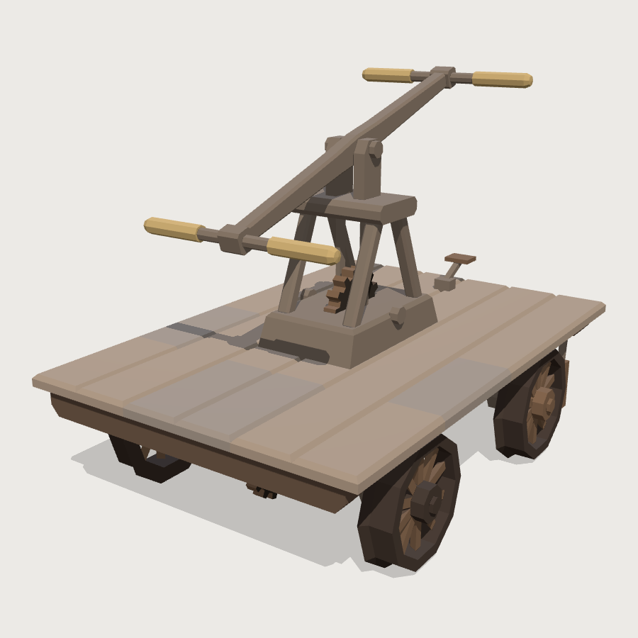 Handcar low-poly 3D model