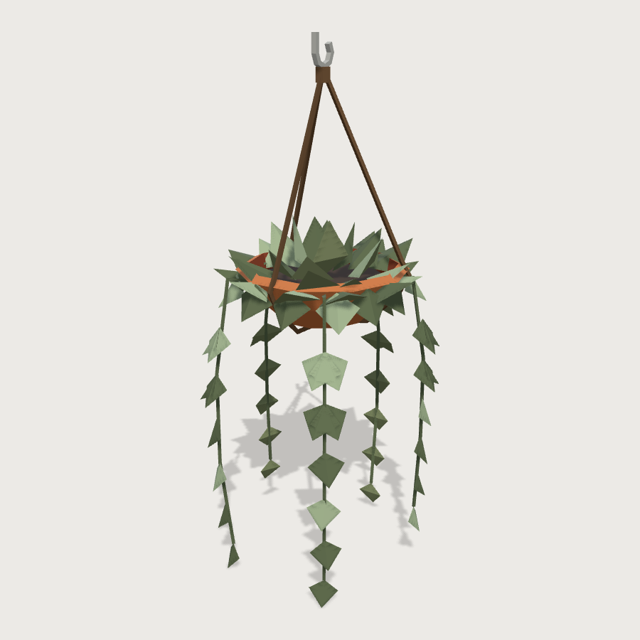 Hanging Plant Basket low-poly 3D model