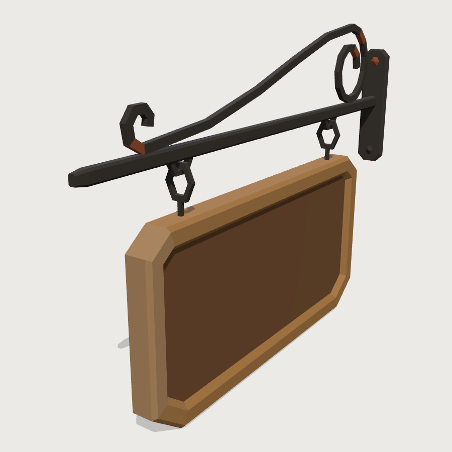 Hanging Shop Sign low-poly 3D model