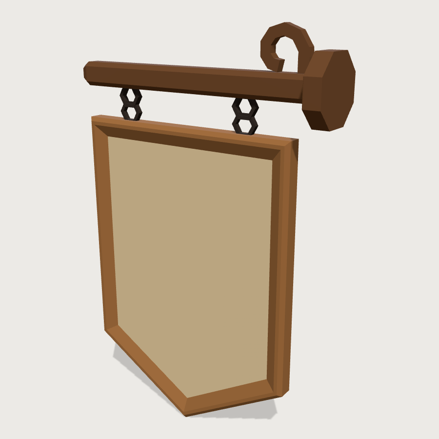 Hanging Signboard low-poly 3D model