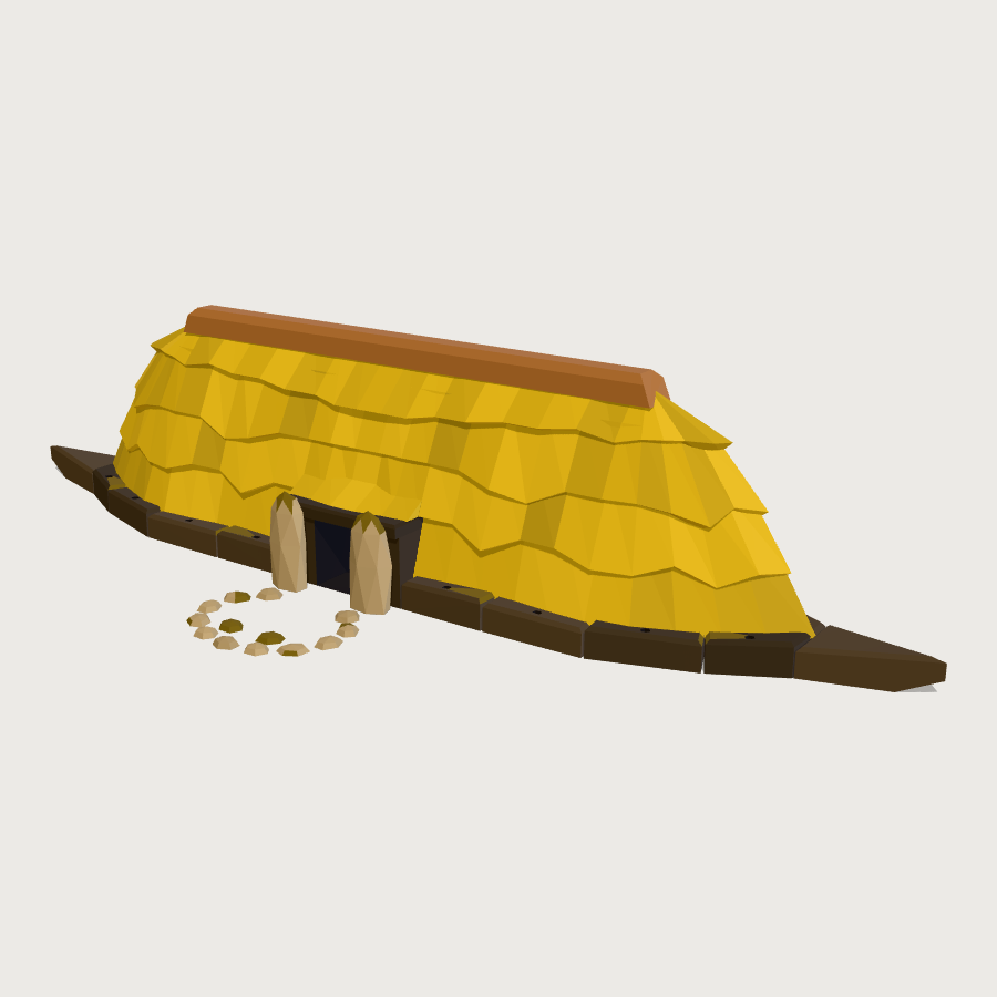Hare Paenga Boat House low-poly 3D model