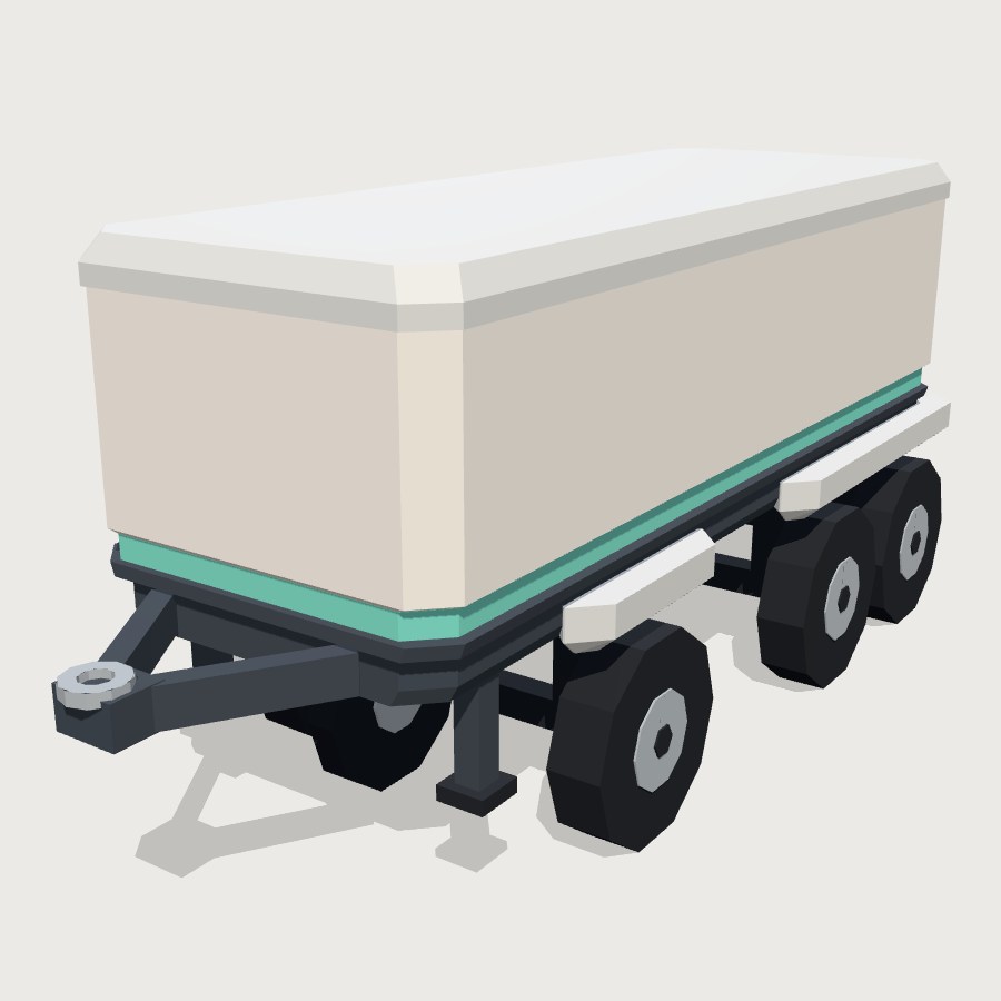 Hauler Cargo Trailer low-poly 3D model