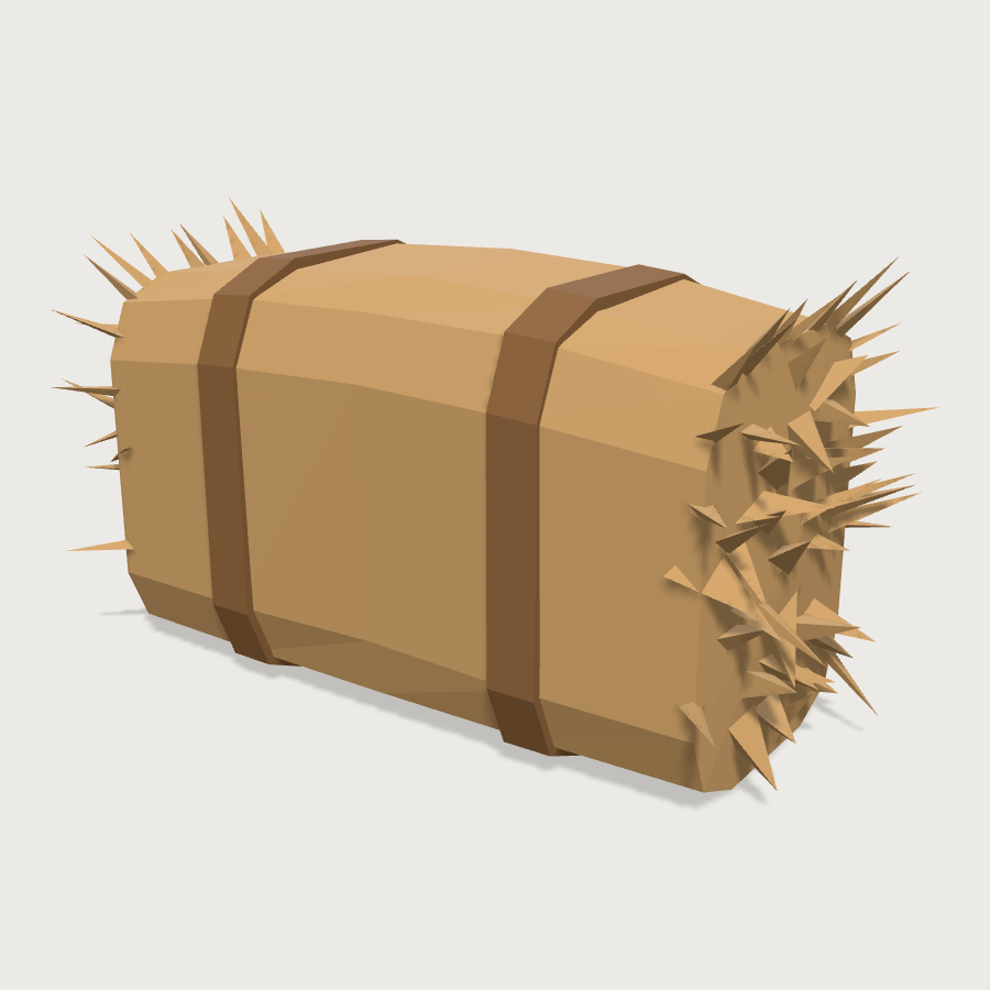Hay Bale low-poly 3D model
