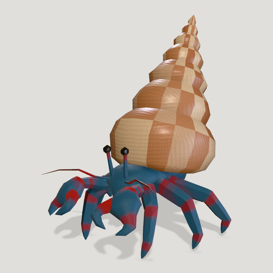 Hermit crab HD 3D model