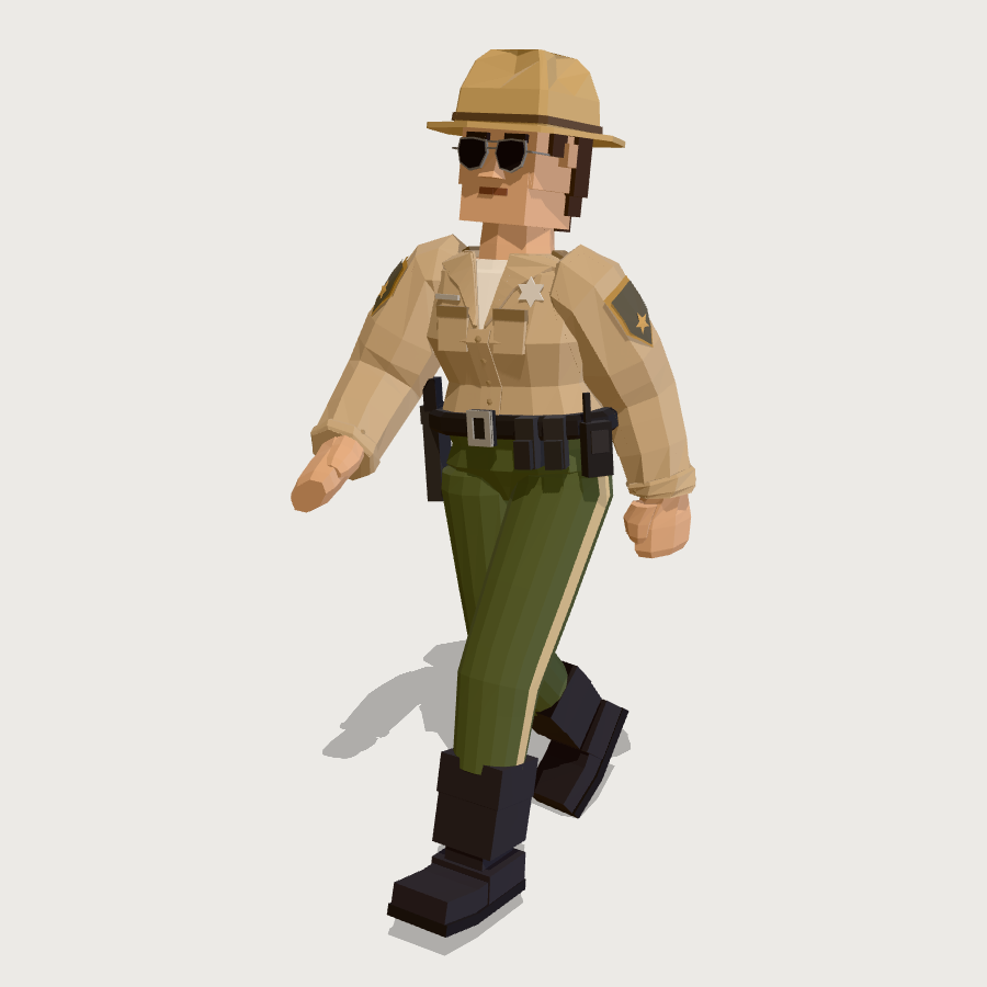 Highway Patrol Officer low-poly 3D model