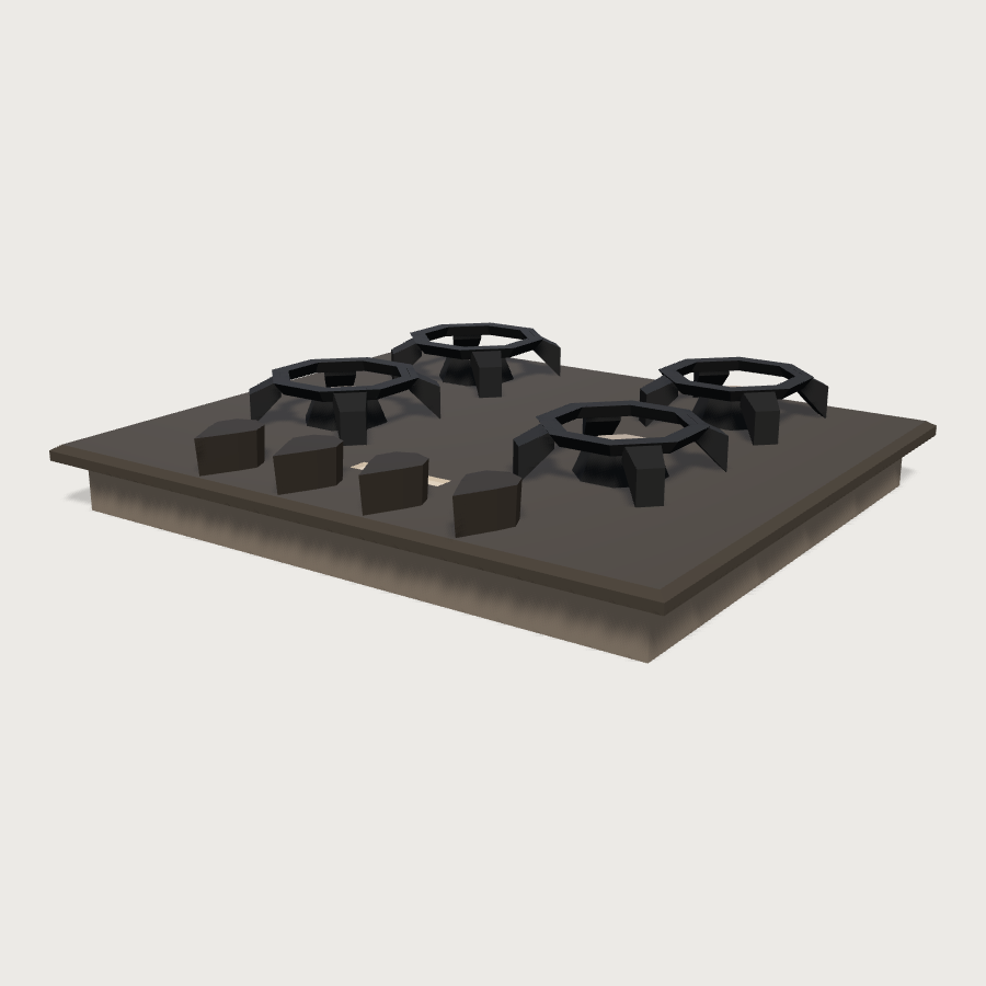 Hob low-poly 3D model