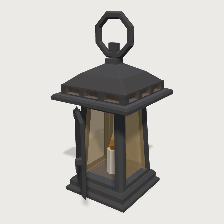 Hooded Lantern low-poly 3D model