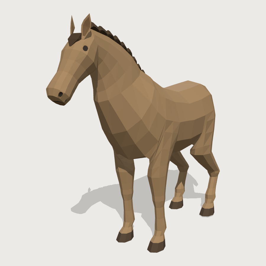 Horse low-poly 3D model
