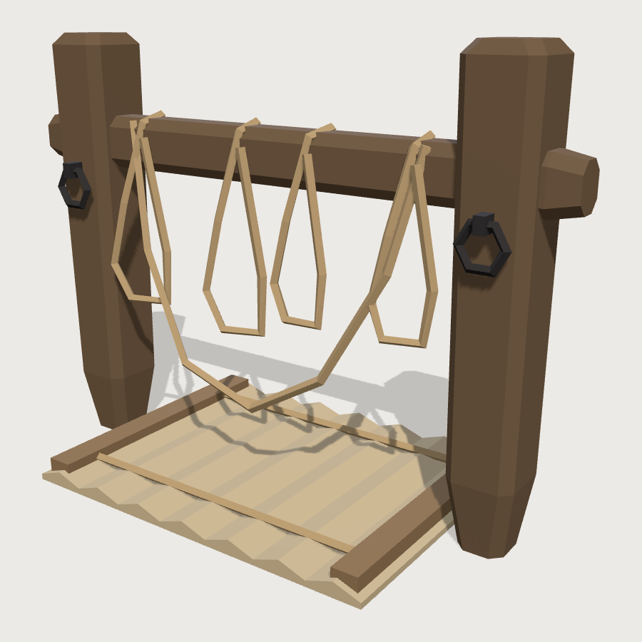 Horse Tether Rail low-poly 3D model