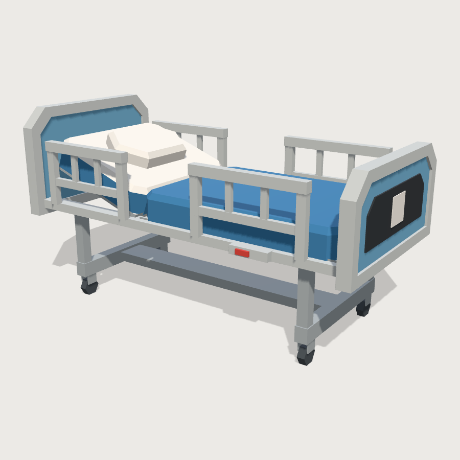 Hospital Bed low-poly 3D model