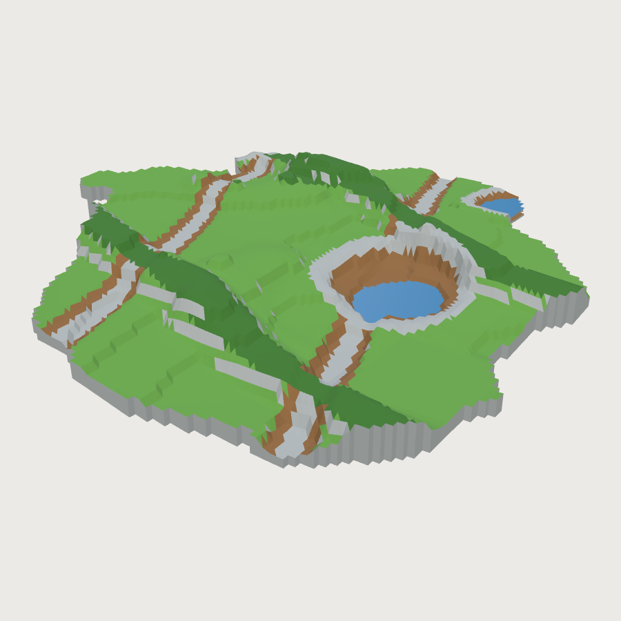 Hospital Terrain low-poly 3D model