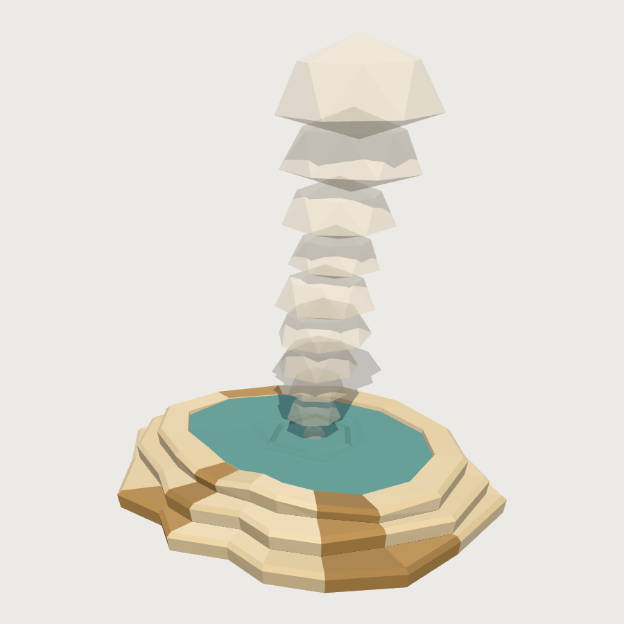 Hot Spring Pool low-poly 3D model