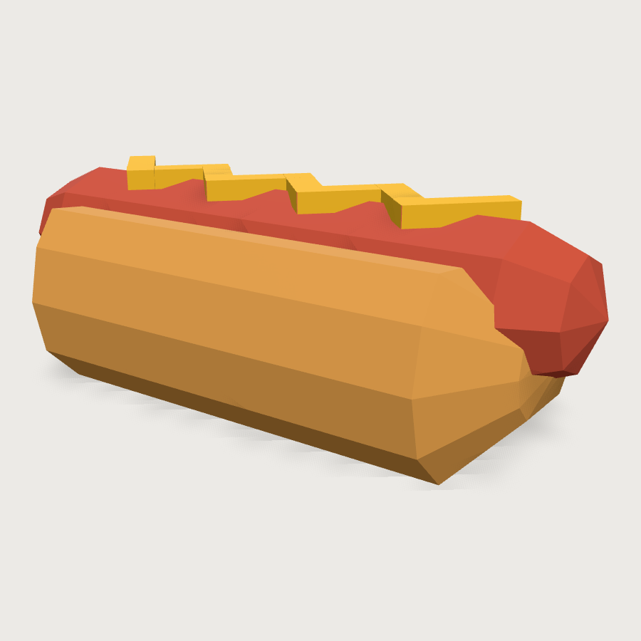 Hotdog low-poly 3D model