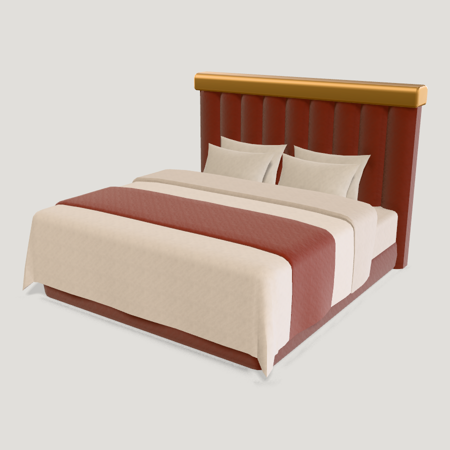 Hotel King Bed HD 3D model