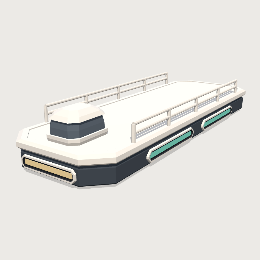 Hover Cargo Skiff low-poly 3D model