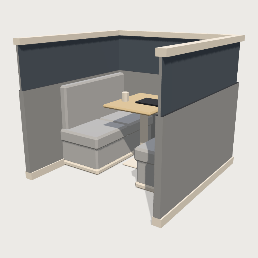 Huddle Booth low-poly 3D model