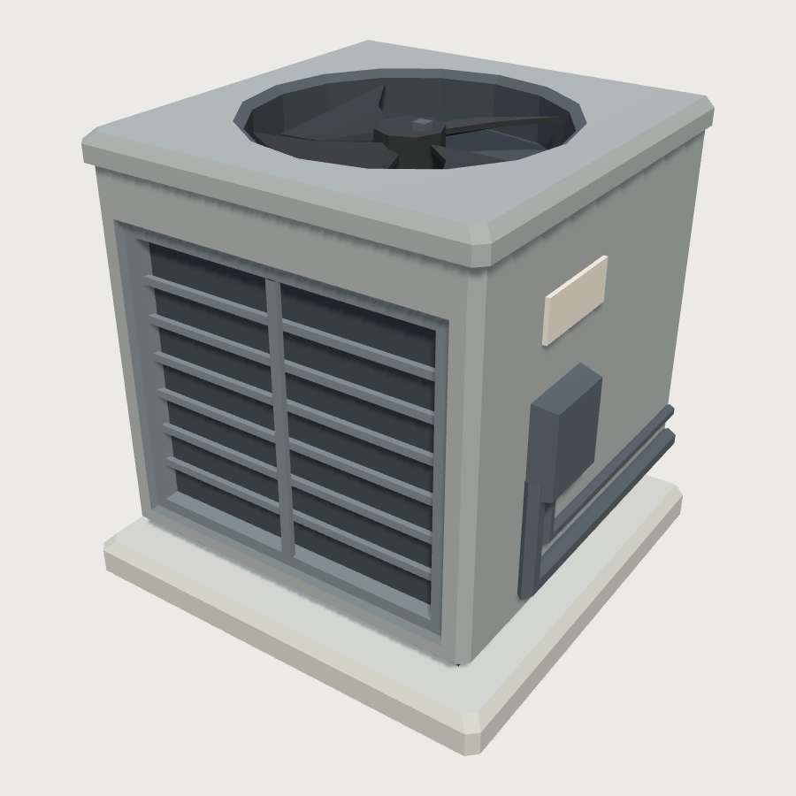 HVAC Condenser Unit low-poly 3D model