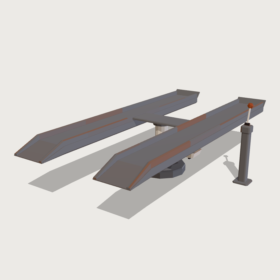 Hydraulic Car Lift low-poly 3D model