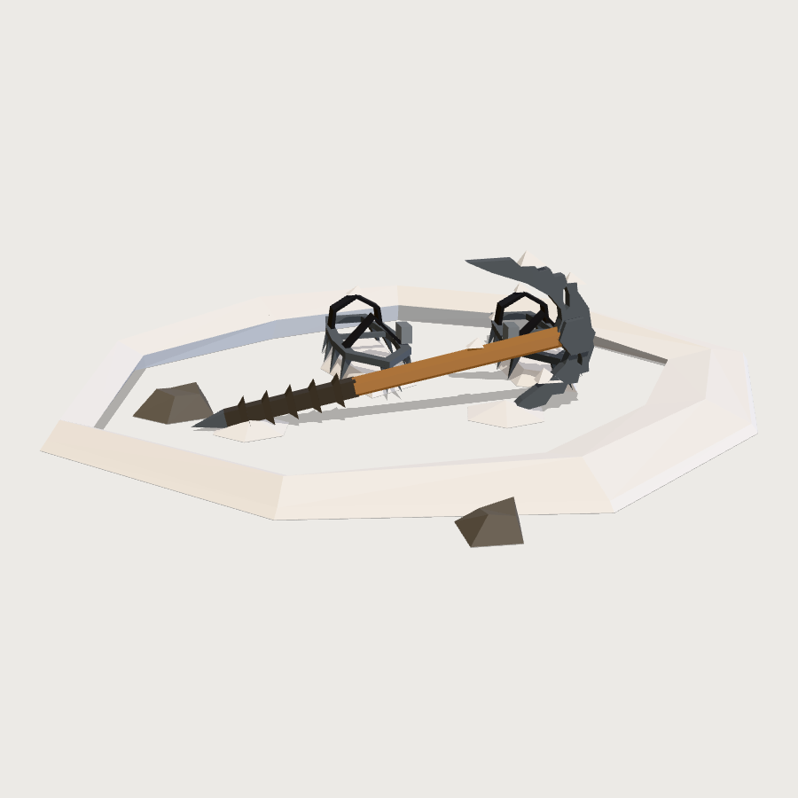 Ice Axe and Crampon Set low-poly 3D model