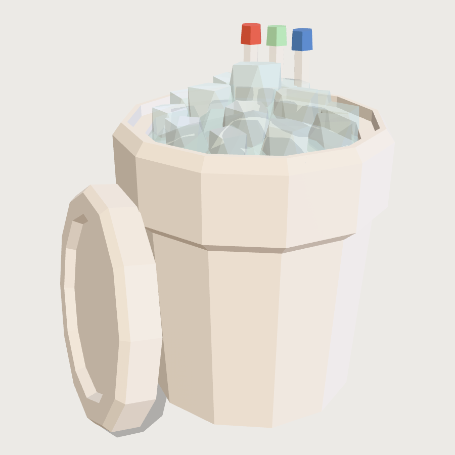 Ice Bucket low-poly 3D model