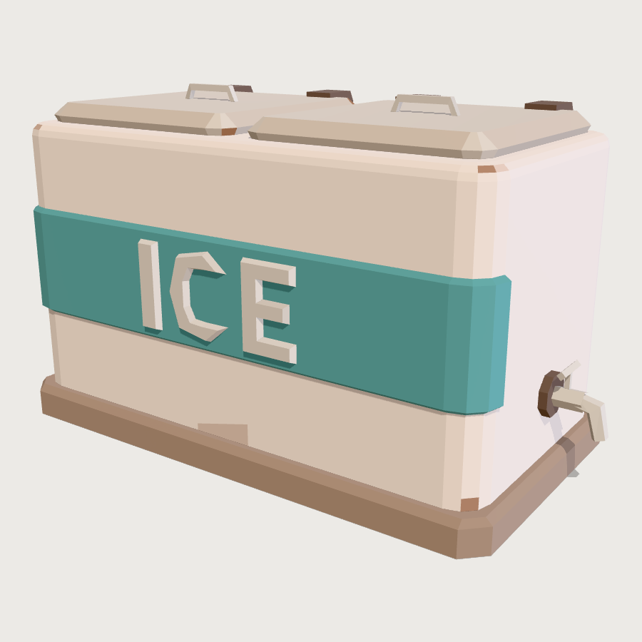 Ice Chest low-poly 3D model