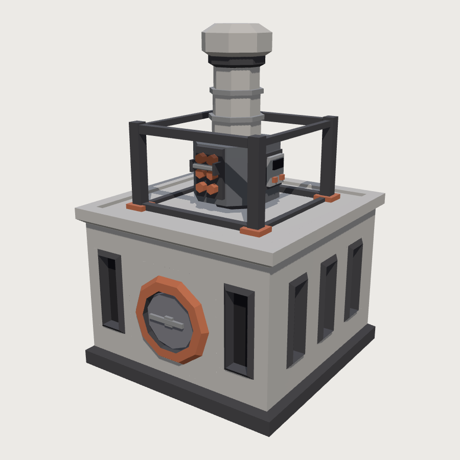 Ice Processing Plant low-poly 3D model