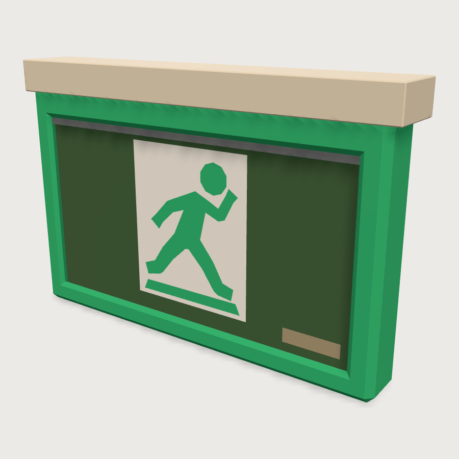 Illuminated Exit Sign low-poly 3D model