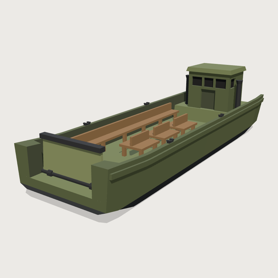Infantry Landing Craft low-poly 3D model