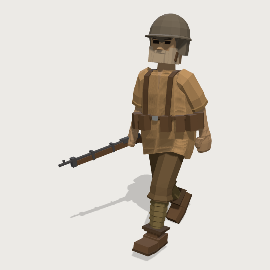 Infantry Rifleman low-poly 3D model