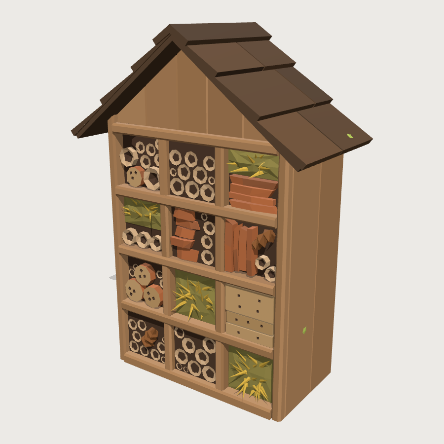 Insect Hotel low-poly 3D model