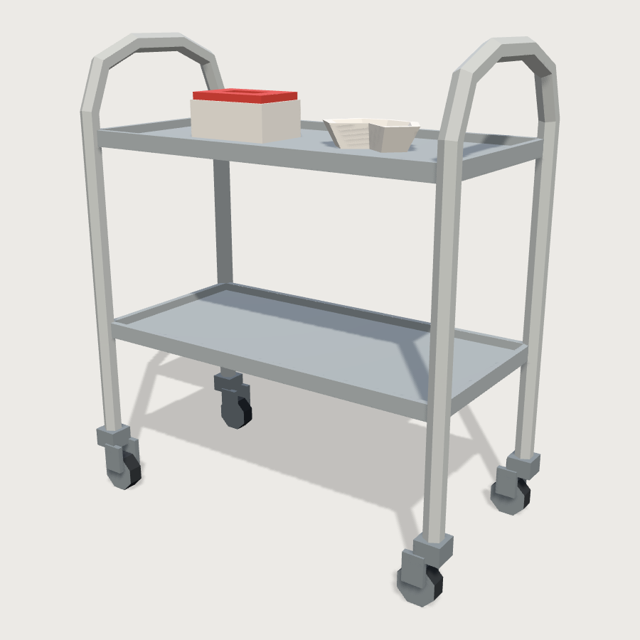 Instrument Trolley low-poly 3D model