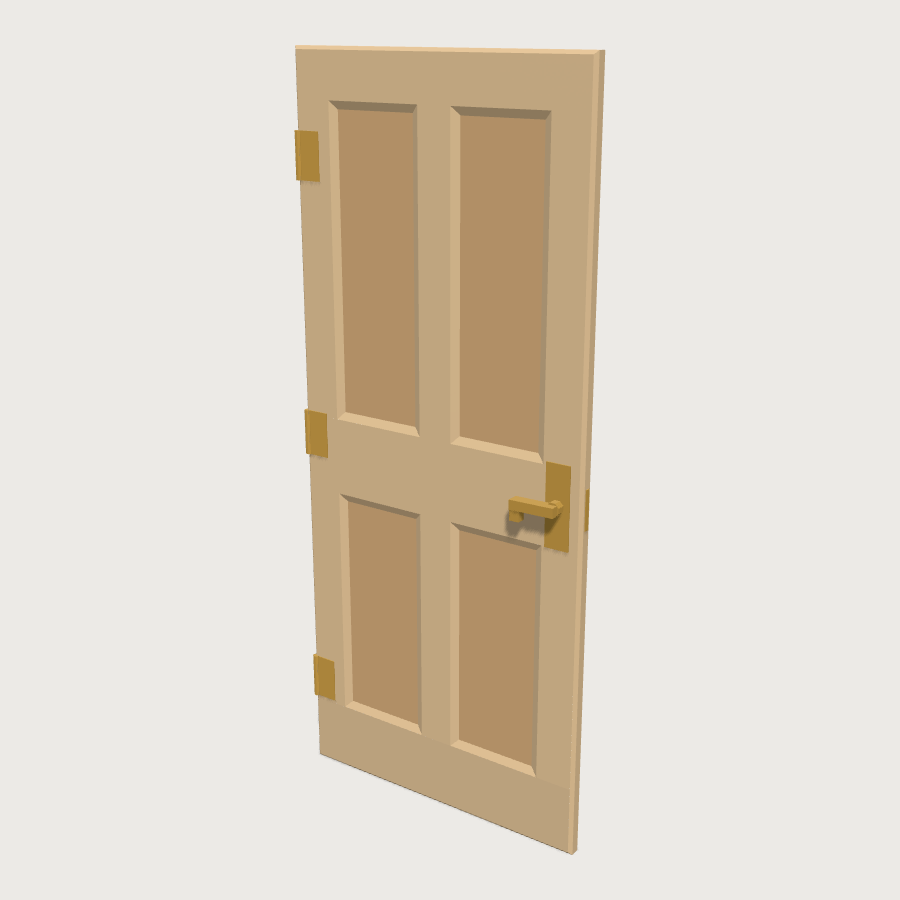 Interior Door Leaf low-poly 3D model