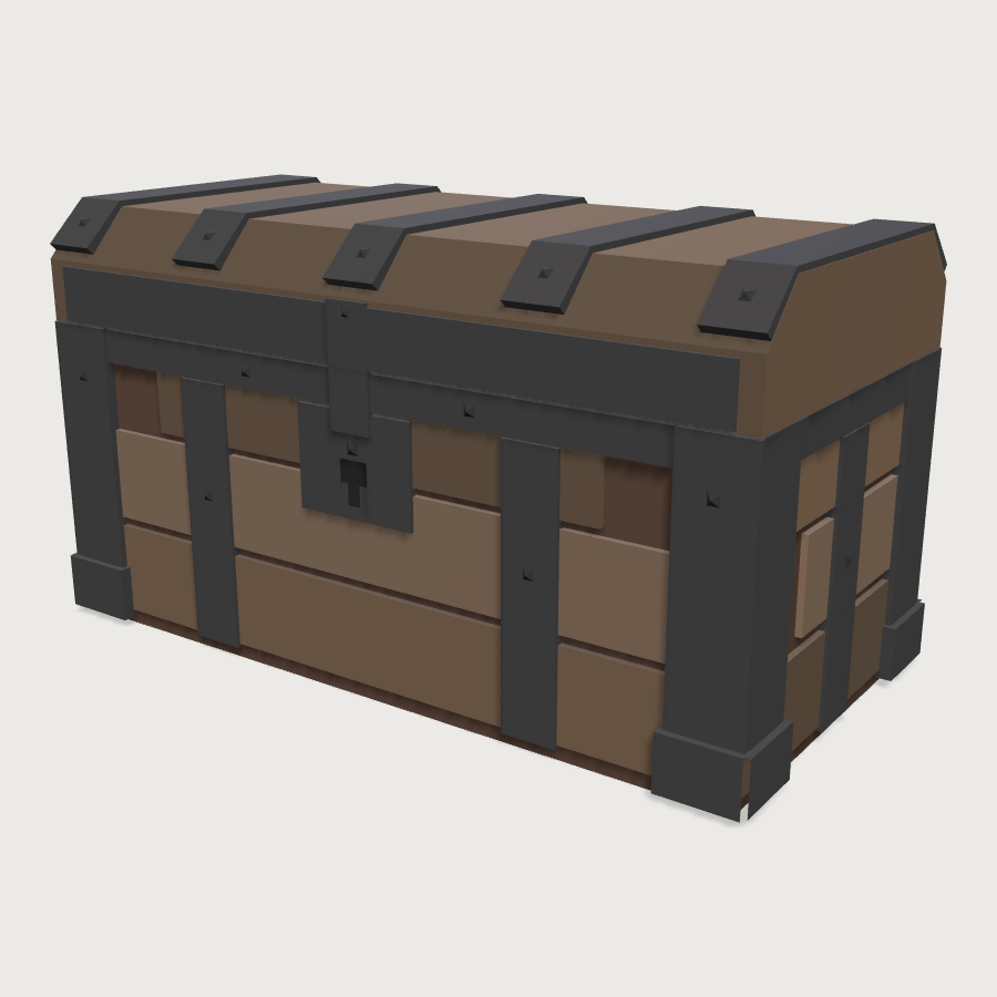 Iron-Banded Strongbox low-poly 3D model
