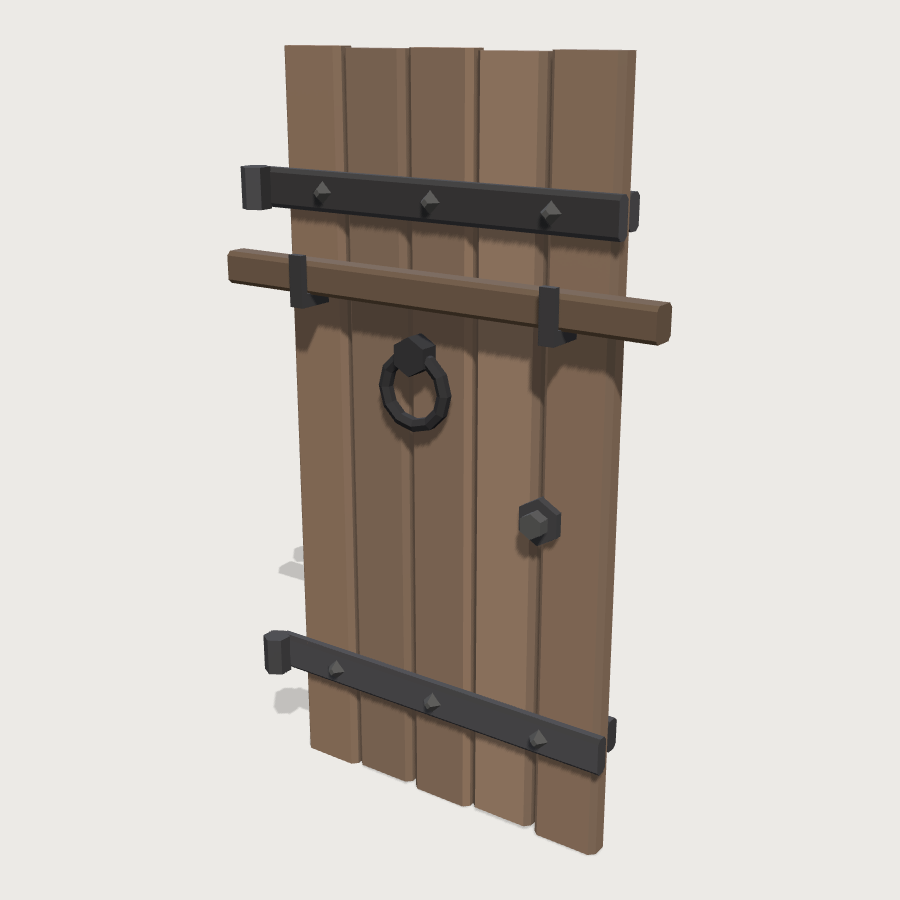 Iron-Bound Door low-poly 3D model