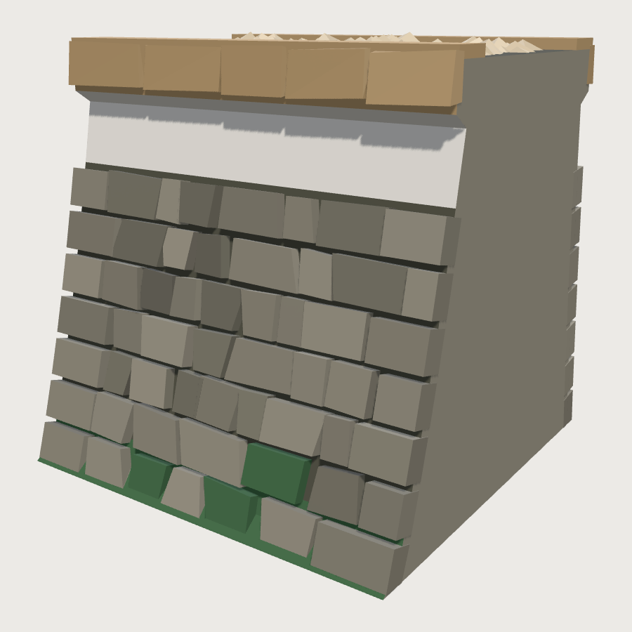 Ishigaki Stone Wall low-poly 3D model